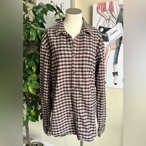 Scotch & Soda Mens Cotton Plaid Button Down Workwear Shirt Size Large